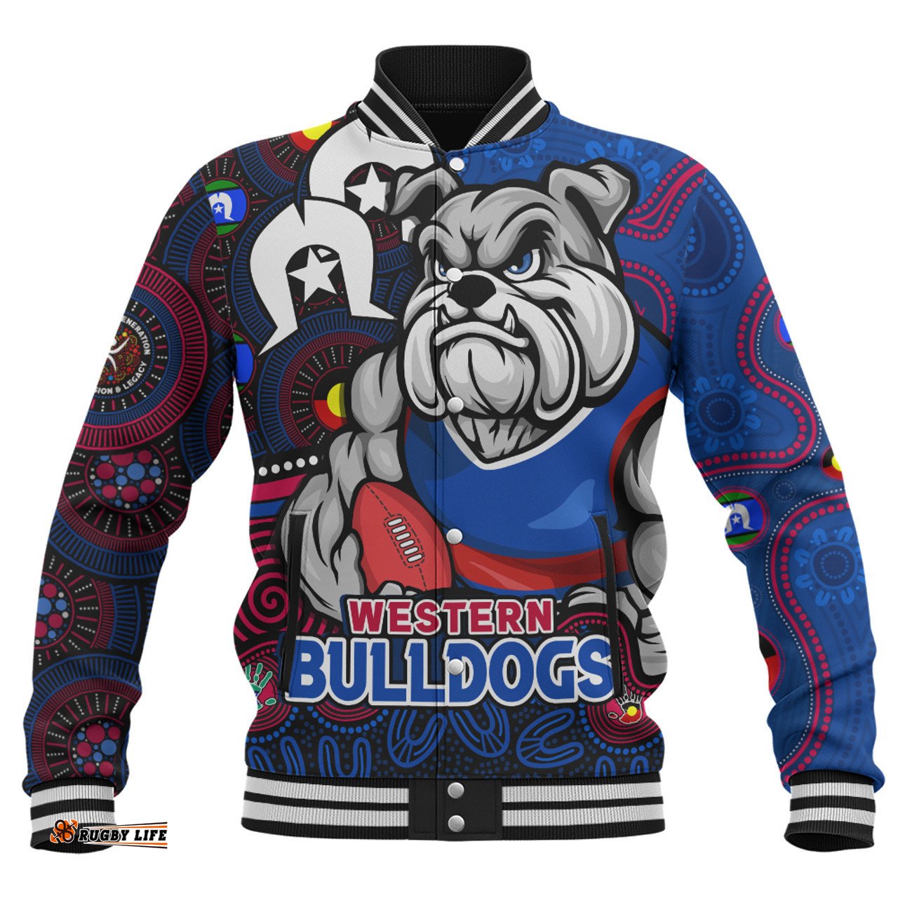 Amazing Aussie Western Bulldogs NAIDOC Spirit Of Country Baseball Jacket