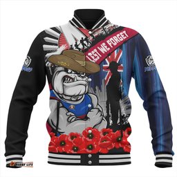 Amazing Aussie Western Bulldogs Anzac Day Honor United In Spirit Baseball Jacket