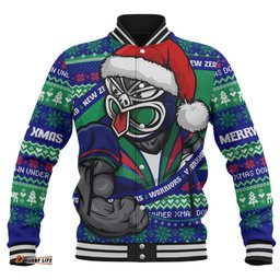 Amazing Aussie New Zealand Warriors Ugly Knit Style For Christmas Game Fans Baseball Jacket