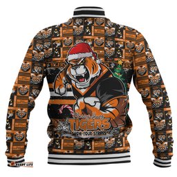 Amazing Aussie Wests Tigers Merry Ugly Christmas Comic Style Baseball Jacket