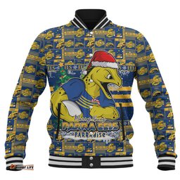 Amazing Aussie Parramatta Eels Merry Ugly Christmas Comic Style Baseball Jacket