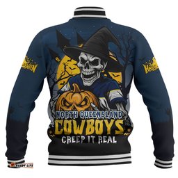 Amazing Aussie North Queensland Cowboys Dark Moon Rugby Halloween Battle Edition Baseball Jacket