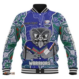 Amazing Aussie New Zealand Warriors Grand Final Custom Custom New Zealand Warriors With Contemporary Style Of Aboriginal Painting Baseball Jacket