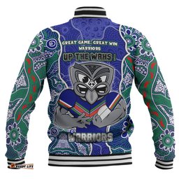 Amazing Aussie New Zealand Warriors Grand Final Custom Custom New Zealand Warriors With Contemporary Style Of Aboriginal Painting Baseball Jacket