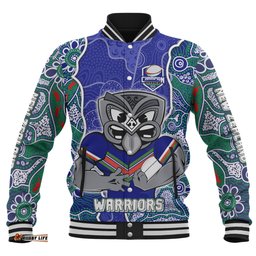 Amazing Aussie New Zealand Warriors Grand Final Custom Custom New Zealand Warriors With Contemporary Style Of Aboriginal Painting Baseball Jacket