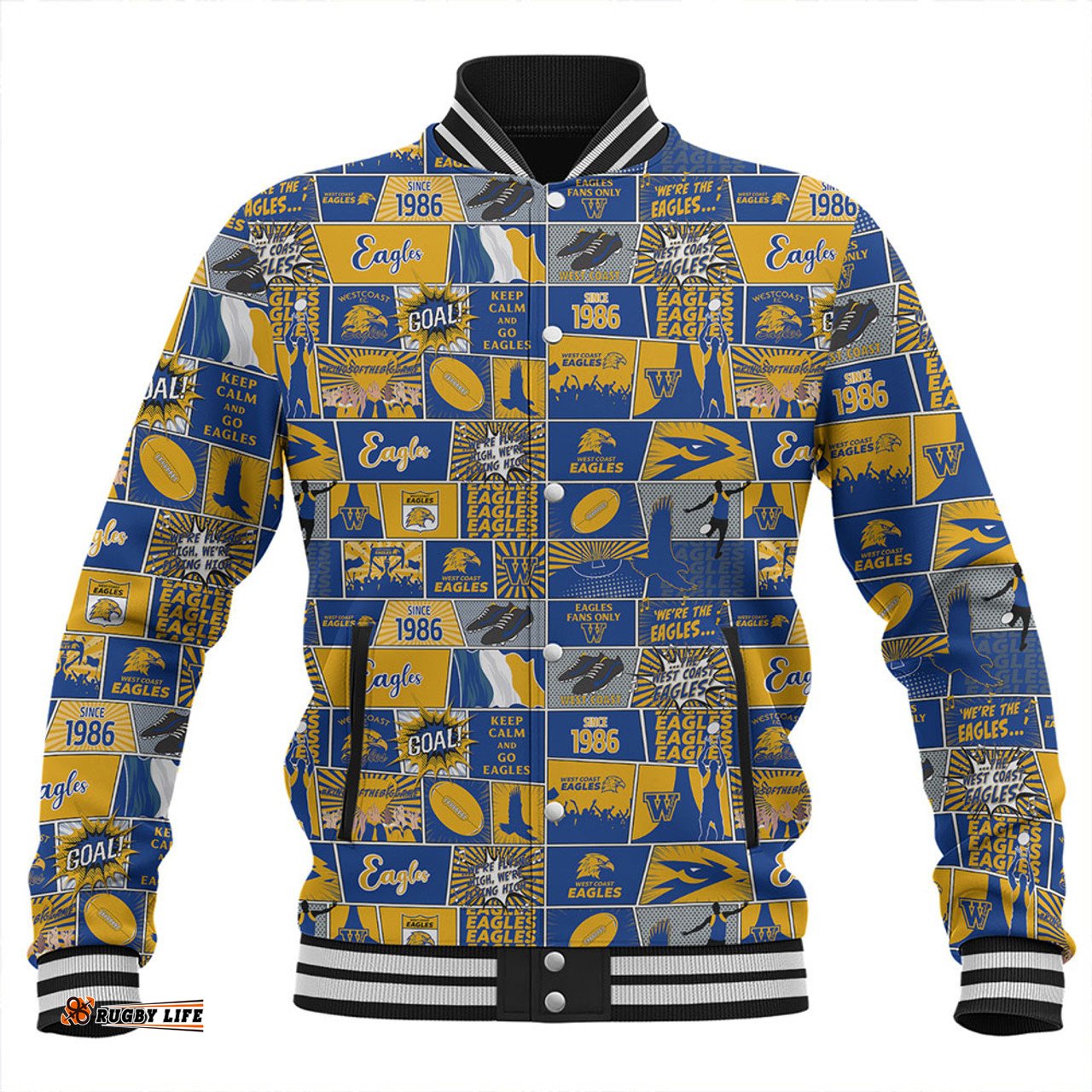 Amazing Aussie West Coast Eagles Legacy Of The Pride Comic Style Baseball Jacket