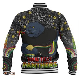 Amazing Aussie Penrith Panthers Custom Custom With Aboriginal Inspired Style Of Dot Painting Patterns Baseball Jacket