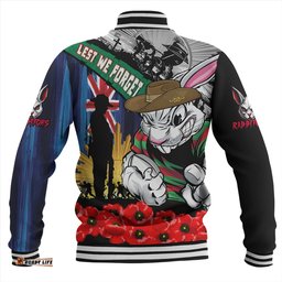 Amazing Aussie South Sydney Rabbitohs United In Spirit Anzac Day Tribute Baseball Jacket