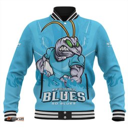 Amazing Aussie New South Wales Blues Strong Fighting Flame Go Blues Baseball Jacket