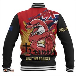 Amazing Aussie Redcliffe Dolphins Fearless ANZAC Defender Baseball Jacket