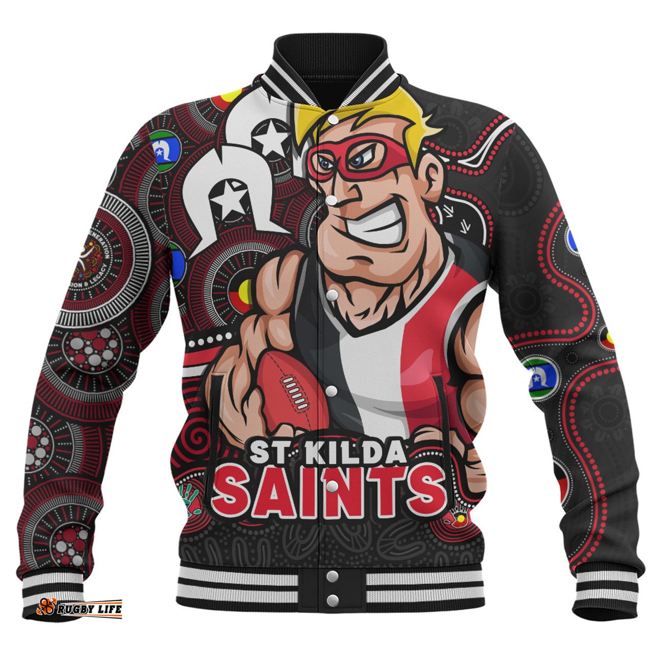 Amazing Aussie St Kilda NAIDOC Spirit Of Country Baseball Jacket