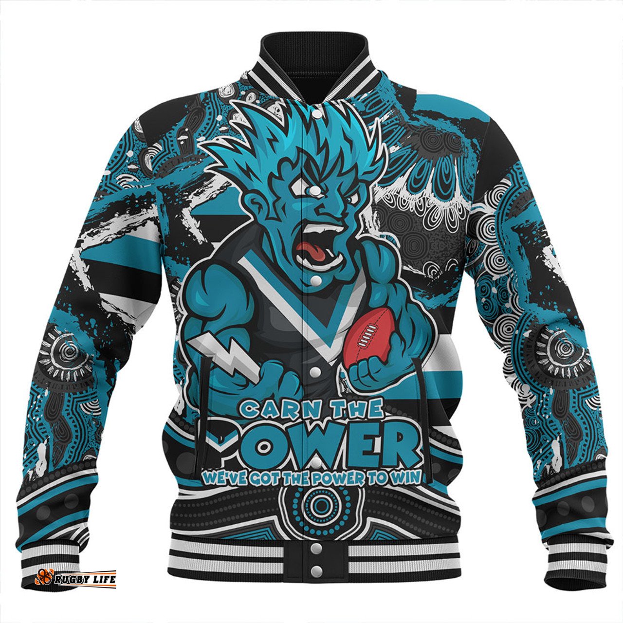 Amazing Aussie Port Adelaide Blazing Spirit Of Victory Baseball Jacket