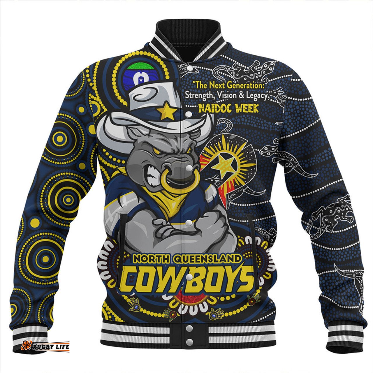 Amazing Aussie North Queensland Cowboys Spirit Of NAIDOC Series Baseball Jacket