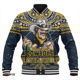 Amazing Aussie North Queensland Cowboys Aboriginal Xmas Special Ugly Christmas Style Baseball Jacket