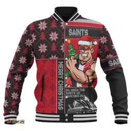 Amazing Aussie St Kilda Merry Christmas Knit Style Festive Spirit Baseball Jacket