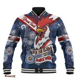 Amazing Aussie Sydney Roosters Naidoc Week Custom Sydney Roosters Naidoc WeekFor Our Elders Dot Art Style With Lizard Baseball Jacket