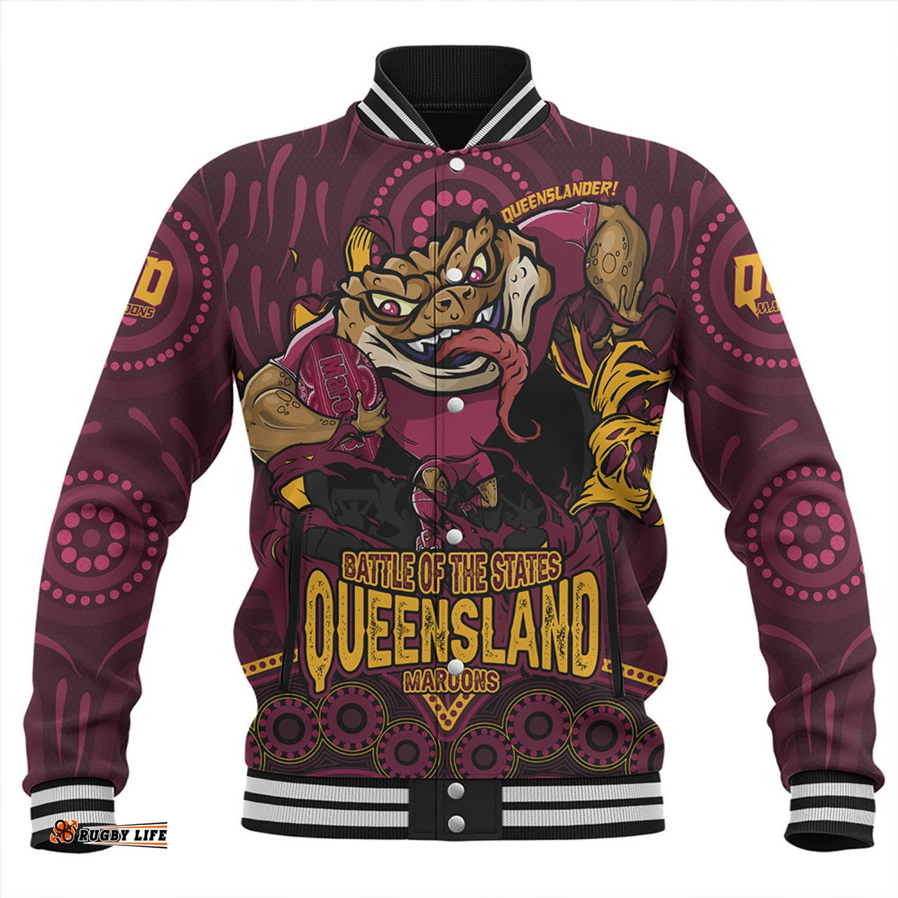 Amazing Aussie Queensland Maroons State Crusher Maroons Baseball Jacket