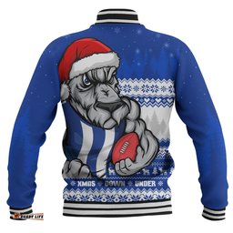Amazing Aussie North Melbourne Merry Christmas Down Under Footy Power Style Baseball Jacket