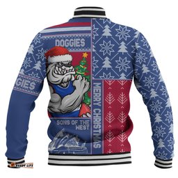 Amazing Aussie Western Bulldogs Merry Christmas Knit Style Festive Spirit Baseball Jacket