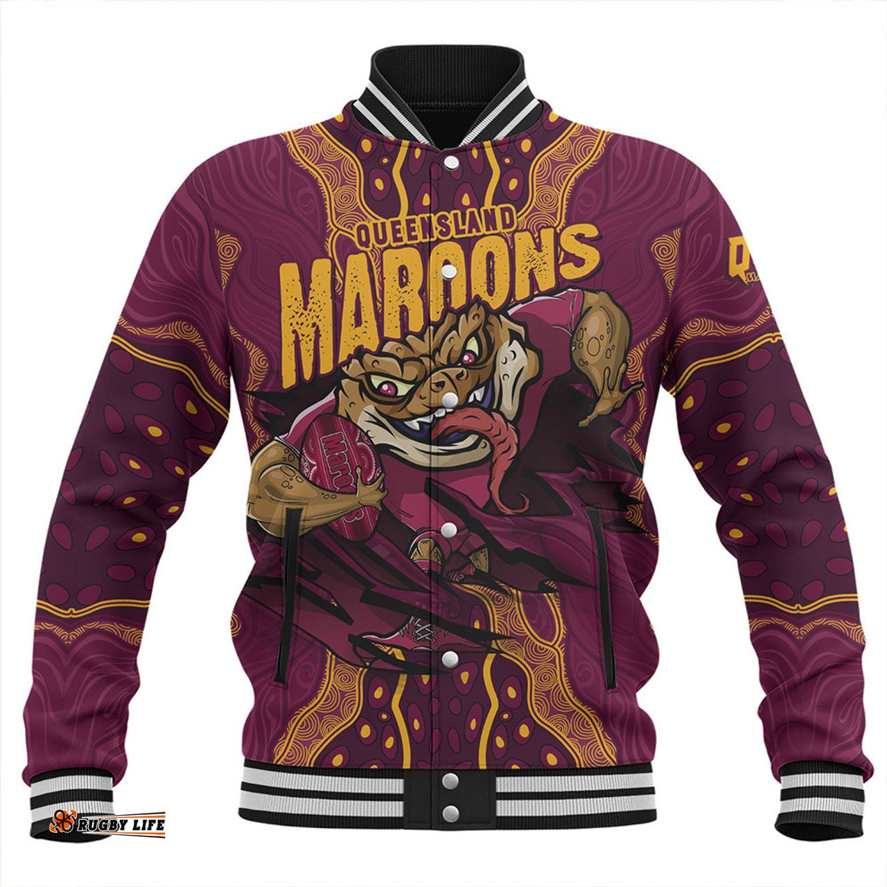 Amazing Aussie Queensland Maroons Maroon Venom QLD Strikeforce Baseball Jacket