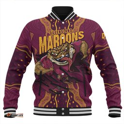 Amazing Aussie Queensland Maroons Maroon Venom QLD Strikeforce Baseball Jacket