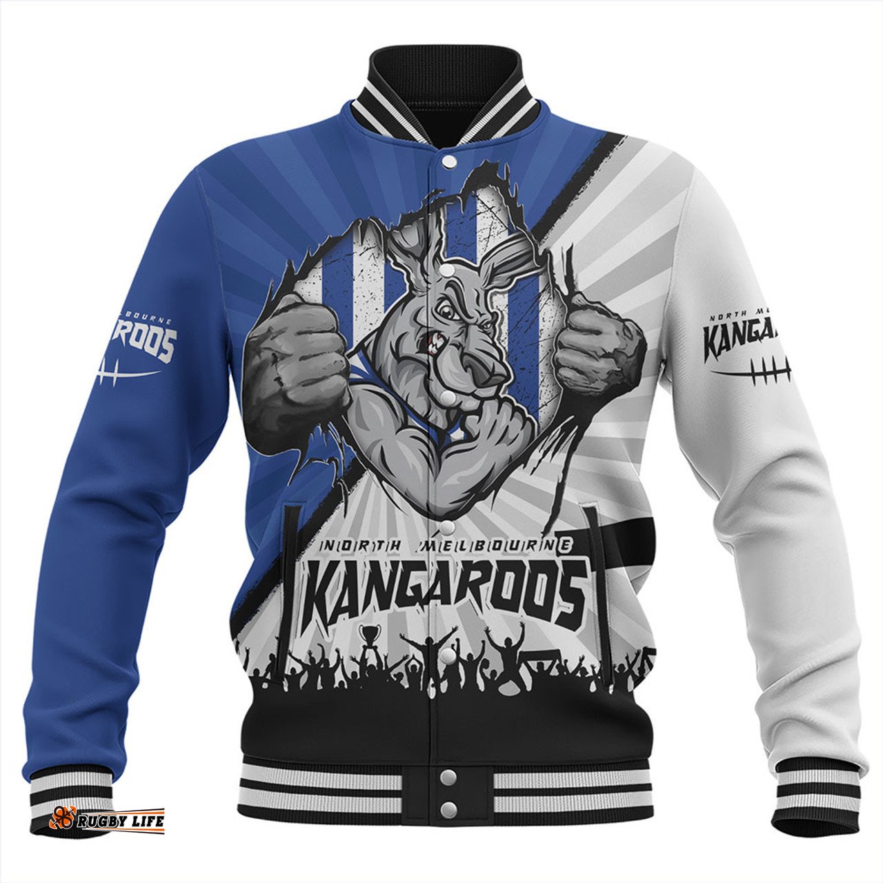 Amazing Aussie North Melbourne Breaking Through Fan Design Baseball Jacket