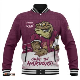 Amazing Aussie Queensland Maroons QLD Maroons Word Cloud Style Baseball Jacket