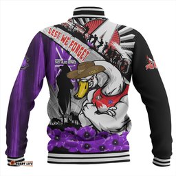 Amazing Aussie Sydney Swans ANZAC Day Honor Purple Valor And Spirit Baseball Jacket