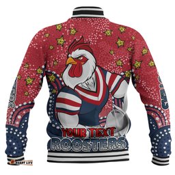 Amazing Aussie Sydney Roosters Custom Custom With Aboriginal Inspired Style Of Dot Painting Patterns Baseball Jacket