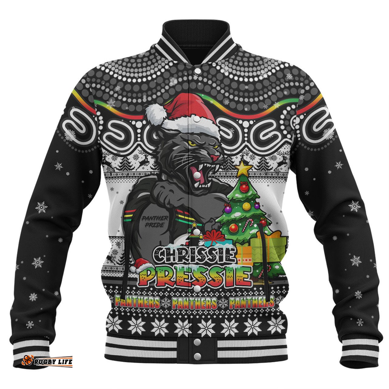 Amazing Aussie Penrith Panthers Aussie Ugly Christmas For Die Hard Fan Supporters Baseball Jacket