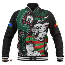 Amazing Aussie South Sydney Rabbitohs NAIDOC Indigenous Warrior Spirit Baseball Jacket