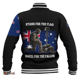 Amazing Aussie New Zealand Anzac Day Custom Stand For The Flag Kneel For The Fallen Jacket Baseball Jacket