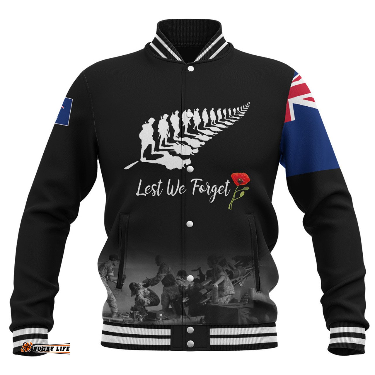 Amazing Aussie New Zealand Anzac Day Custom Stand For The Flag Kneel For The Fallen Jacket Baseball Jacket