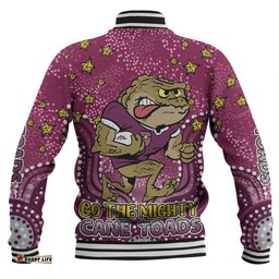 Amazing Aussie Queensland Cane Toads Custom Custom With Aboriginal Inspired Style Of Dot Painting Patterns Baseball Jacket