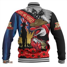 Amazing Aussie Redcliffe Dolphins United In Spirit Anzac Day Tribute Baseball Jacket