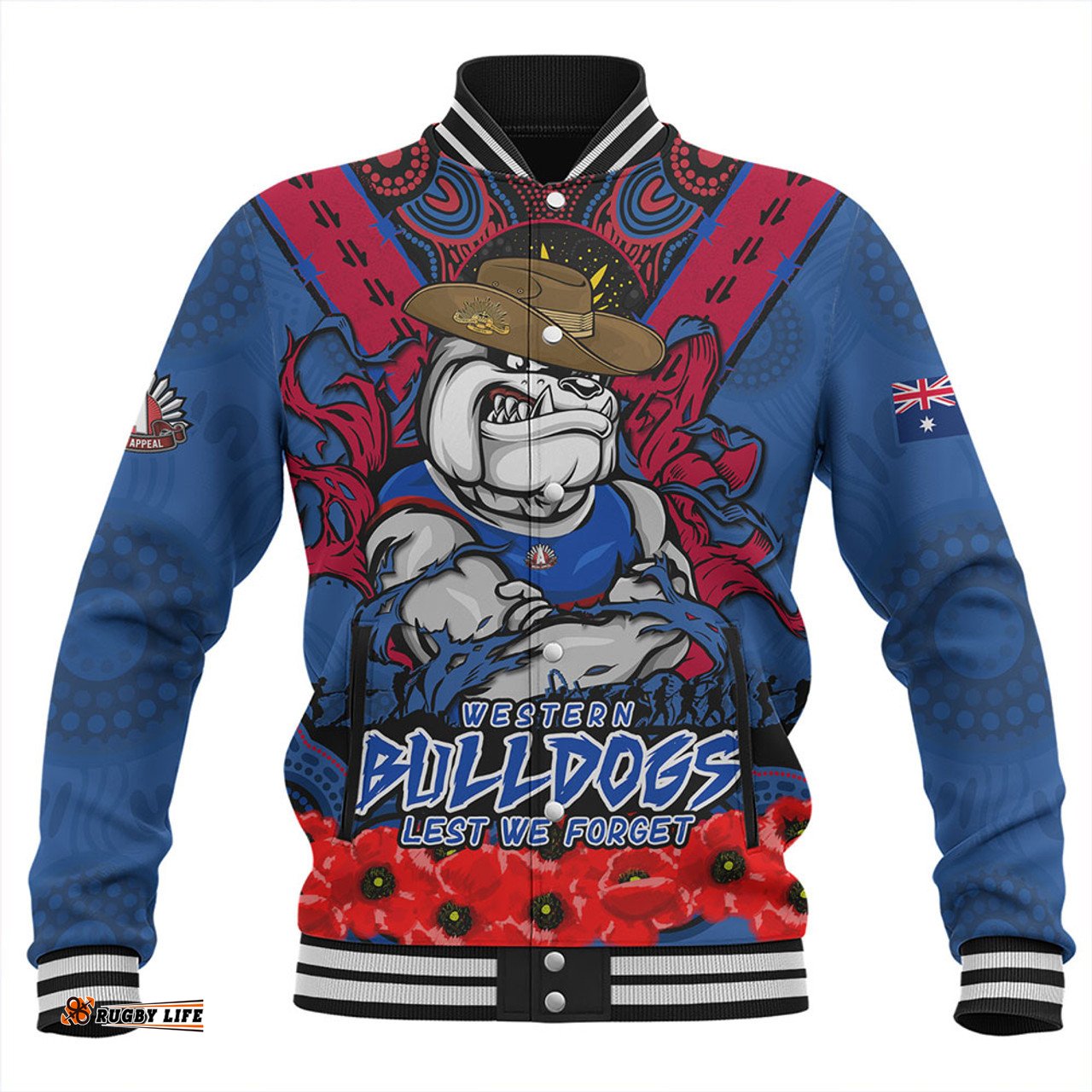 Amazing Aussie Western Bulldogs Ripped Legacy Of The Game The ANZAC Spirit Lives On Baseball Jacket
