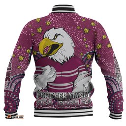 Amazing Aussie Manly Warringah Sea Eagles Custom Custom With Aboriginal Inspired Style Of Dot Painting Patterns Baseball Jacket