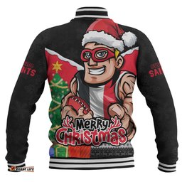 Amazing Aussie St Kilda Santa Scoring Touchdown On Christmas Game Day Baseball Jacket