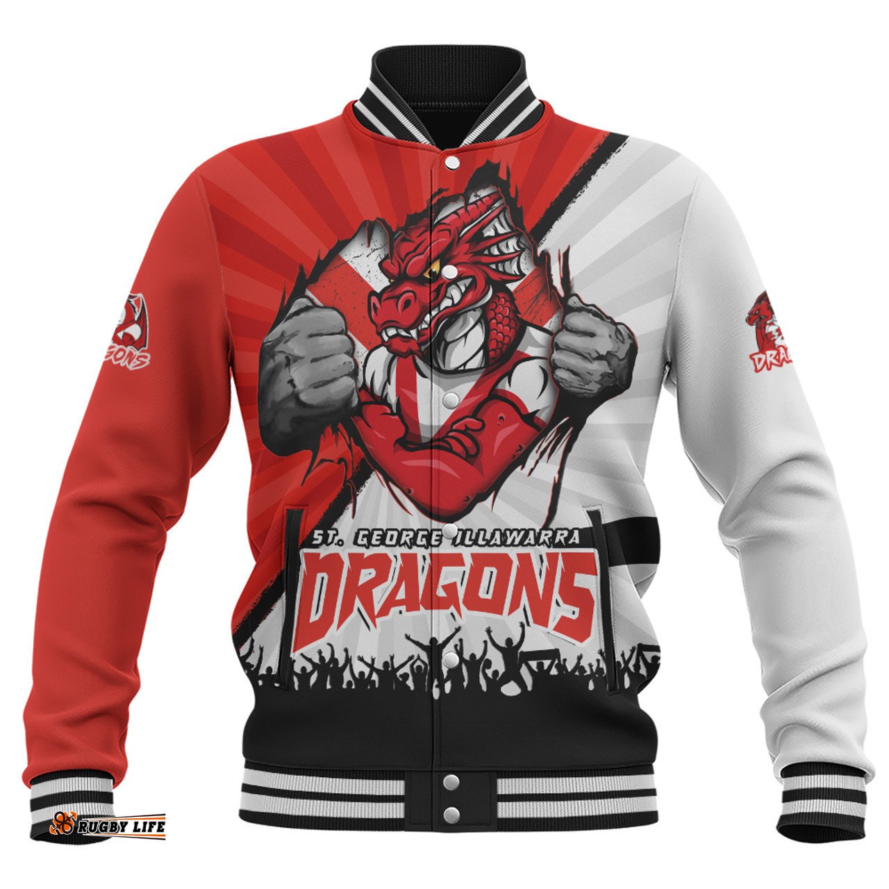 Amazing Aussie St. George Illawarra Dragons Fearless Soul Series Baseball Jacket