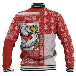 Amazing Aussie Sydney Swans Merry Christmas Knit Style Festive Spirit Baseball Jacket