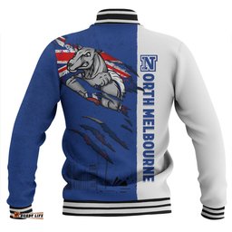 Amazing Aussie North Melbourne Burning Passion Of Power Scratch Style Baseball Jacket