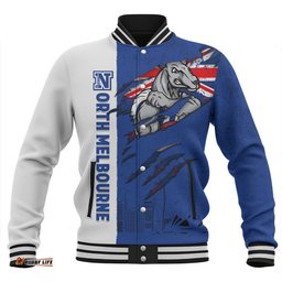 Amazing Aussie North Melbourne Burning Passion Of Power Scratch Style Baseball Jacket