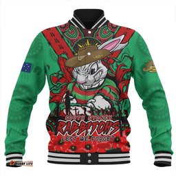 Amazing Aussie South Sydney Rabbitohs Ripped Legacy Of The Game The ANZAC Spirit Lives On Baseball Jacket