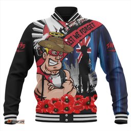 Amazing Aussie St Kilda Anzac Day Honor United In Spirit Baseball Jacket