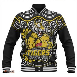 Amazing Aussie Richmond Aboriginal Inspired Tough Fan Football For Life Baseball Jacket