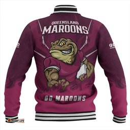 Amazing Aussie Queensland Maroons Strong Fighting Flame Go Maroons Baseball Jacket