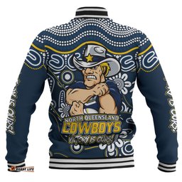 Amazing Aussie North Queensland Cowboys Aboriginal Inspired Tough Fan Rugby For Life Baseball Jacket