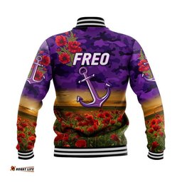 Fremantle Dockers ANZAC Baseball Jacket Freo Poppy Vibes