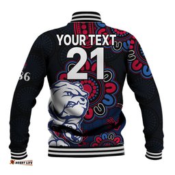 Custom Personalised AFL Western Bulldogs Dogs 1877 Aboriginal Baseball Jacket