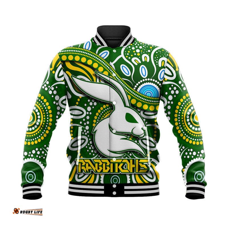 Rabbitohs Baseball Jacket Rabbitohs Aboriginal Dreamtime Style